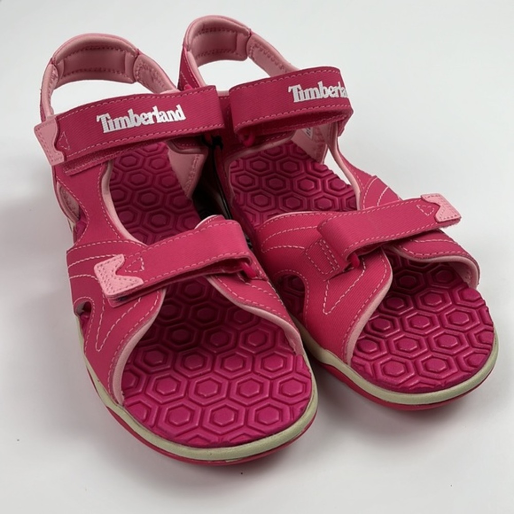 Timberland Perkins Row 2-Strap Pink Girls Sandals 2498A Size 7 Big Kids - Picture 4 of 11